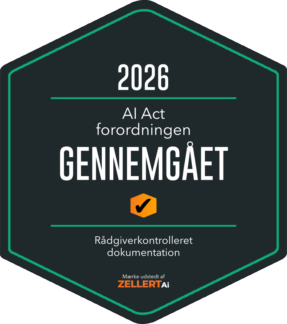 Ai Act GENNEMGÅET badge fra ZELLERT Ai